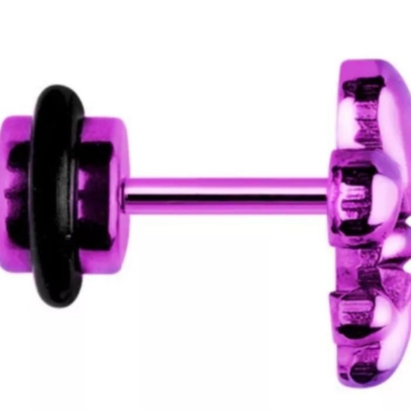 2 PURPLE TITANIUM FLEUR DE LIS CHEATER PLUGS - Picture 3 of 3